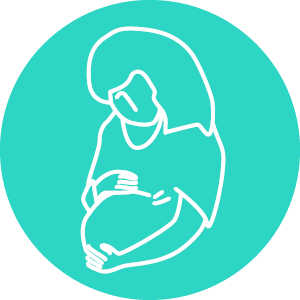 Graphic of pregnant woman looking sad
